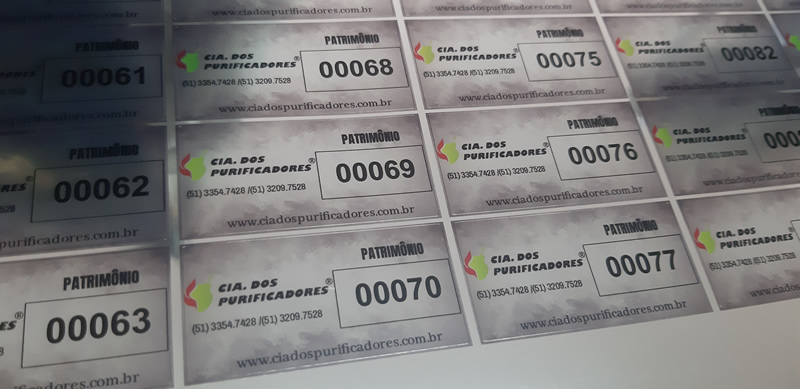 Etiqueta com numeração sequencial