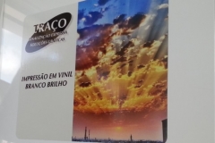 Adesivo brilho. Reflete um pouco a iluminação do ambiente.